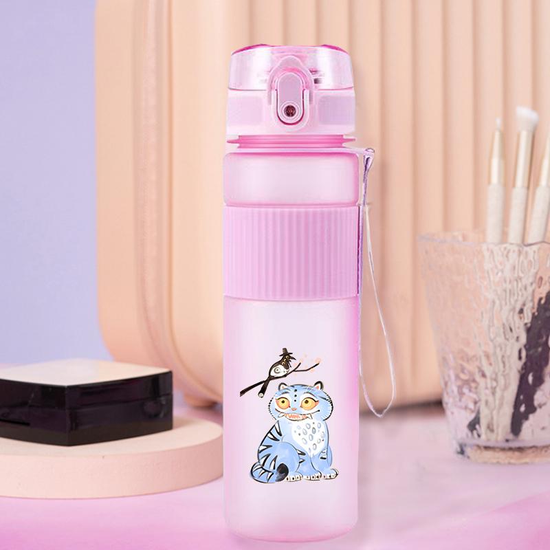 550ml KPop Demon Hunters Kids Sports Water Bottle Rumi Mira Zoey Girl Straw Drink Cup Huntrix Cute Cartoon Bottle Birthday Durable Gift