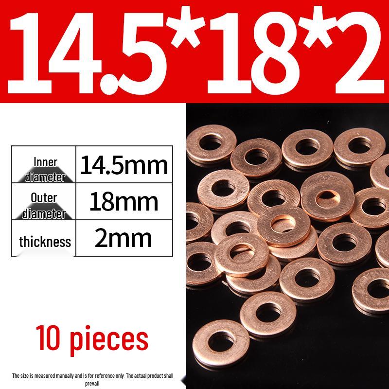 2mm Pure Red Copper Sealing Ring Marine Instrument Flat Washer