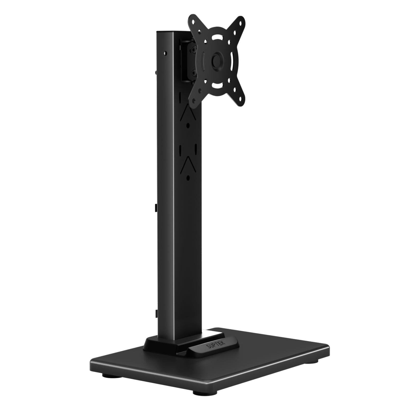 

suptek Monitor Monitor 1 Freestanding TV Compatible with Height Angle Adjustable Left and VESA 50x50 75X75 Load Capacity Wooden Black Arm, Stand,