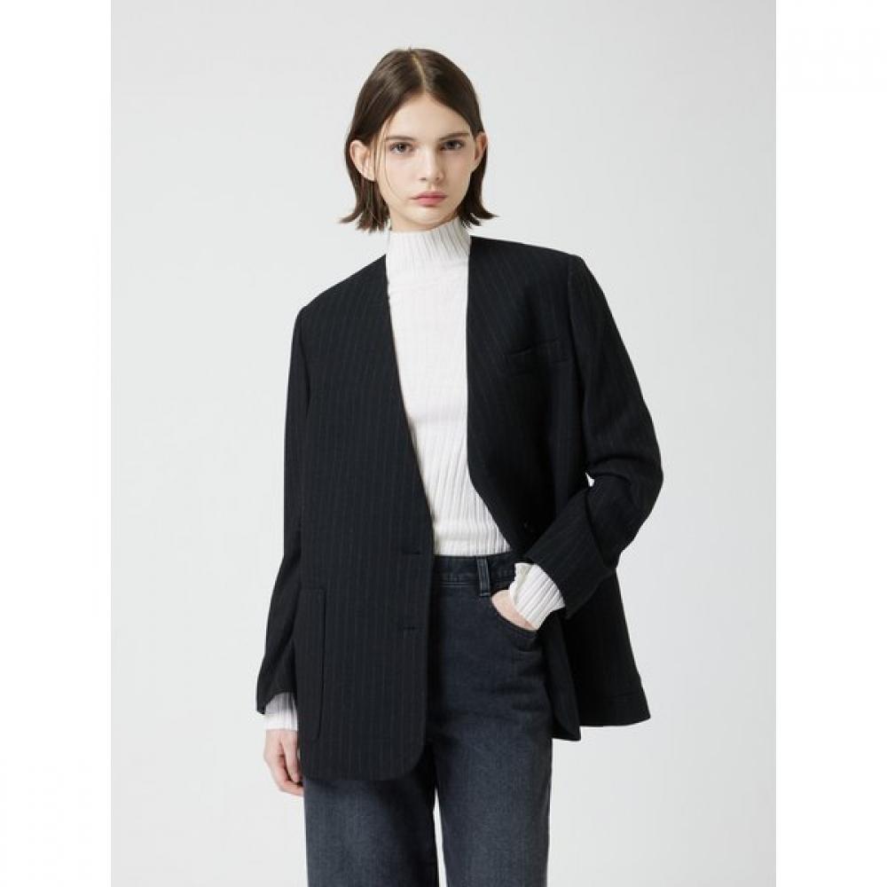 Cc Collect Wool Blend V Neck Stripe Jacket C254msf039 blacks/55