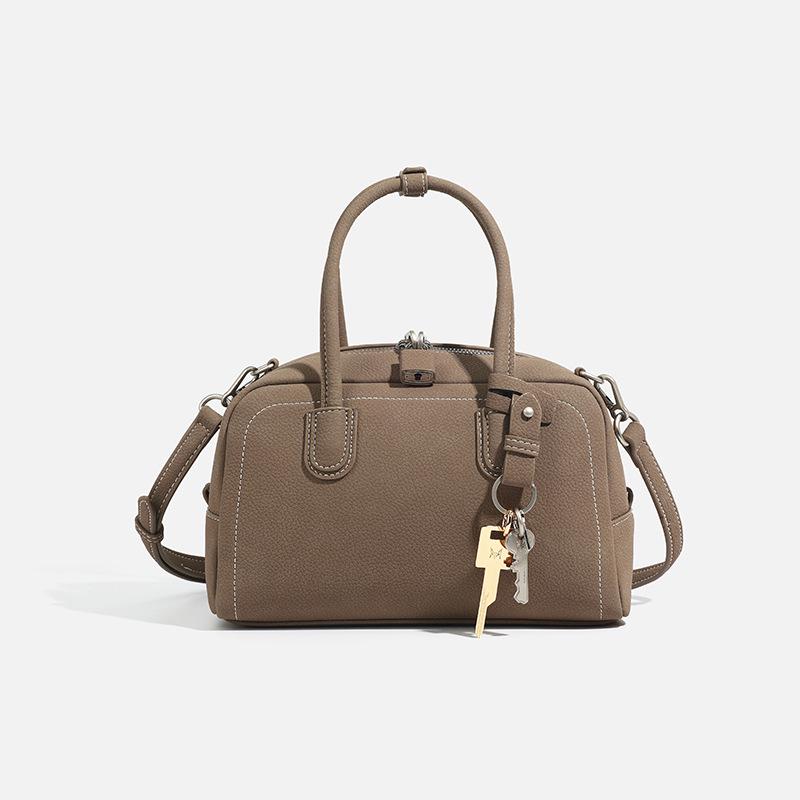 CASHY Leather Boston Handbag: Women's Vintage Commute Crossbody Bag