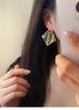 Gold-Plated Silver Zirconia Rhombus Tassel Stud Earrings - Elegant High-End Jewelry for Women