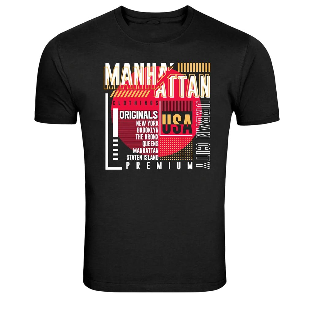 Manhattan NYC Urban City Graphic T-Shirt New York USA Streetwear Tee