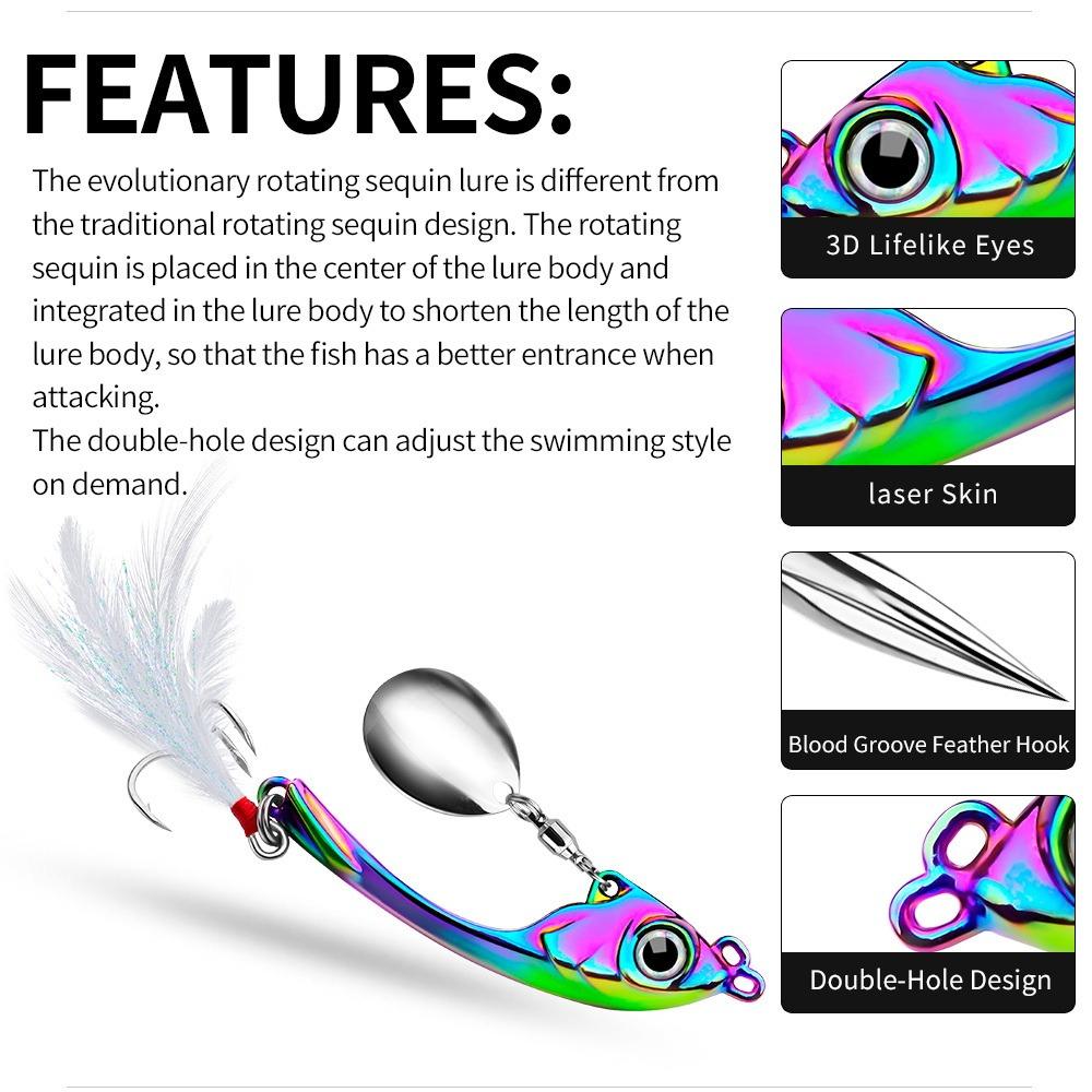 Winter Trolling Rotating Wobbler Spinner Bait Spinner Lure Sinking Hard Bait Long Cast Bait Spoon