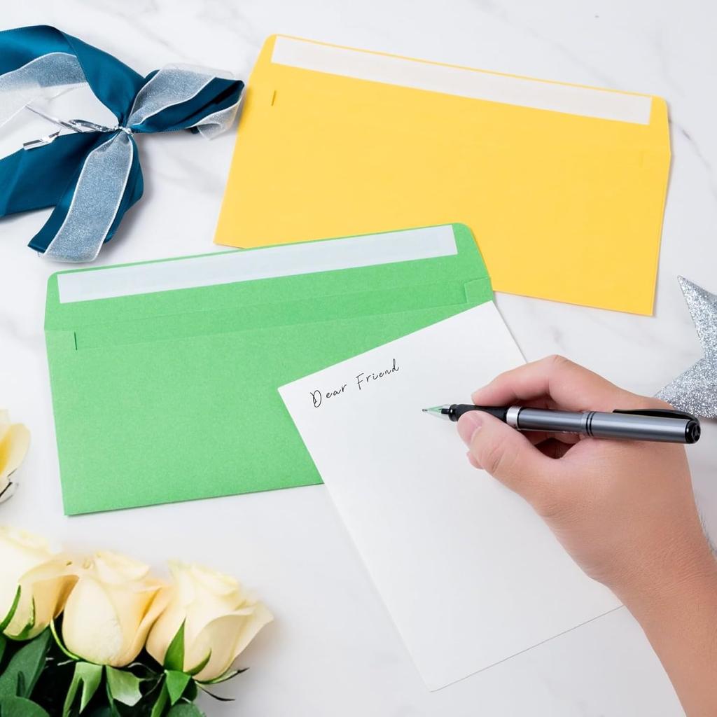 Keketer 50 Pack #10 Colored Business Envelopes Self Seal, 4.13 x 9.49 Inches Standard for Office, Business Checks, Invoices, Letter Mailing, Letters,