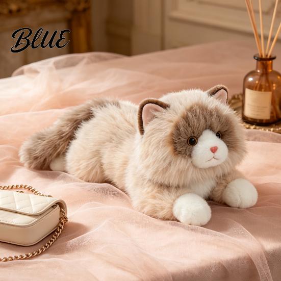 Exquisite Realistic Kitten Gift Lifelike Ragdoll Cat Plush Toy Stuffed Animal Pillow for Sleeping Stress Relief Hugging 45cm Fluffy Pillow,