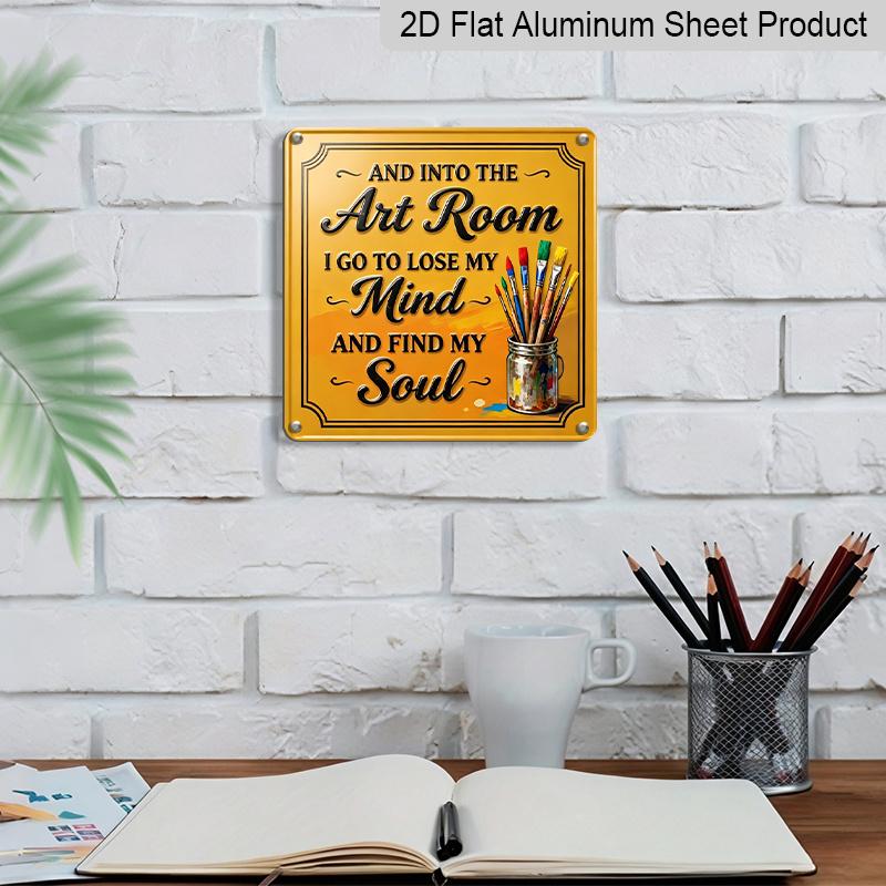 2D Flach - 1 Stück, Dekoratives Schild aus Vintage-Metall-Aluminium, für Kunst-Heilungs-Zitate, Retro-Wanddekoration, Geeignet für Kunsträume, Veranden, Leseecken