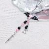 Y2K Handmade Mobile Phone Chain Charms Strap Gothic Dark Style Demon Bat Wings Syringe Heart Lock Cool Girl Pendant Gift