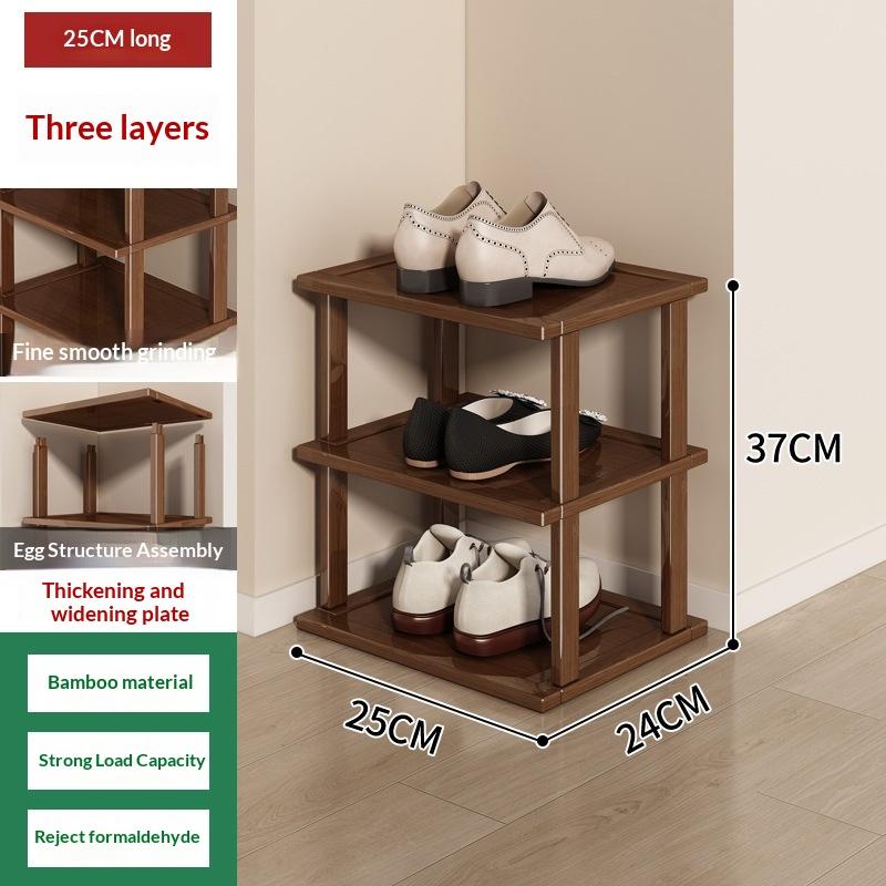 2-9Layer Small Household Shoe Storage Bamboo Simple Shoe Rack Shoe Rack Household Doorstep Storage Rack Tool Corner Organizer