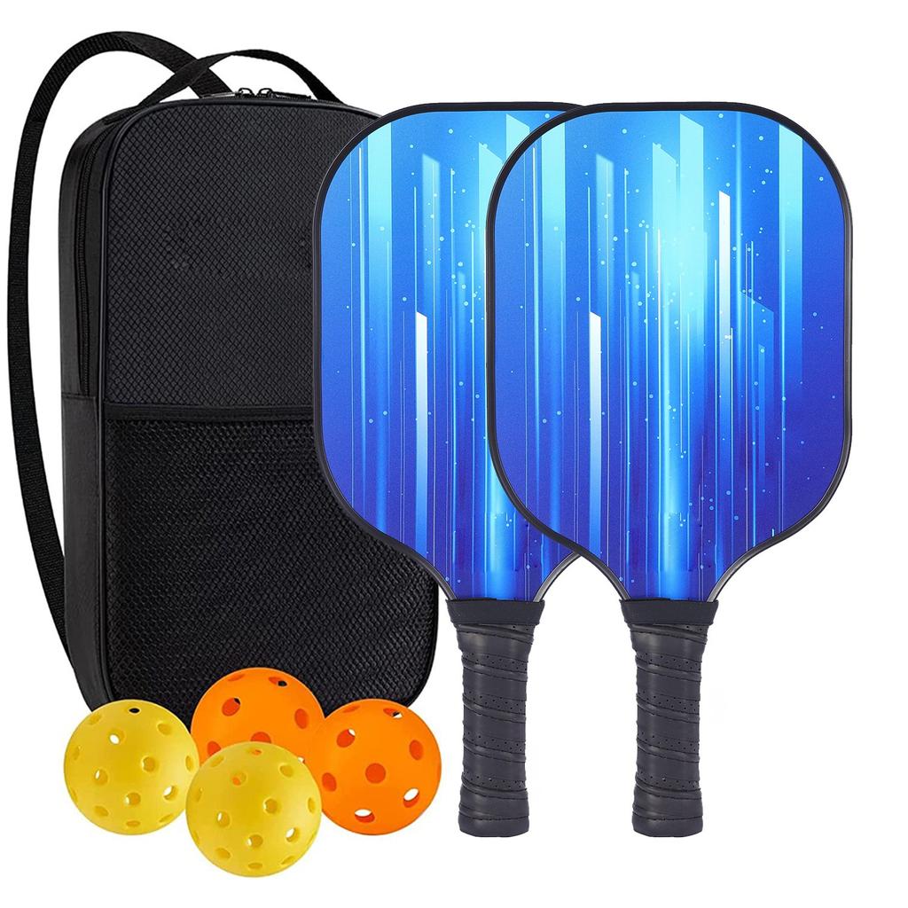 Pickleball-Schläger 2er-Set, Fiberglas-Pickleball-Set mit Pickleball-Schlägern und Tragetasche, Pickleball-Geschenke für Anfänger, Pickleball-Schläger-Set