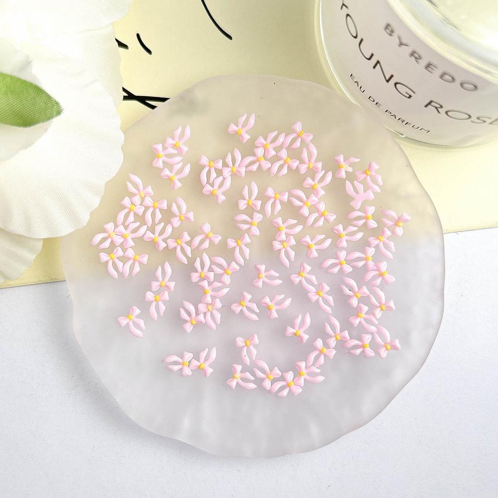 New Luminous Mini Macaron Color Bowknot Nail Art Accessories 3D Resin DIY Nail Tips