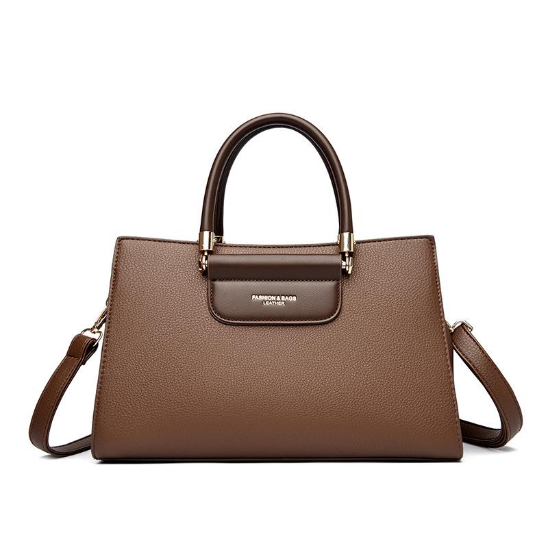 2026 Handbag New Fashionable Large Capacity Tote Bag Simple Contrasting Color Versatile Bag Daily Commuting Women's Shoulder Bag