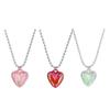 Reina Iridescent Bubble Heart Necklace - Korean Niche Cute Beaded Titanium Steel Clavicle Chain for Women (Spring/Summer)