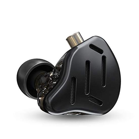 KZ ZAX (7BA+1DD) Hybrid HiFi Earphones, Made in China with 10mm PEK Dynamic Drivers and 7 Original Balanced Armature Drivers (No Mic, Black)