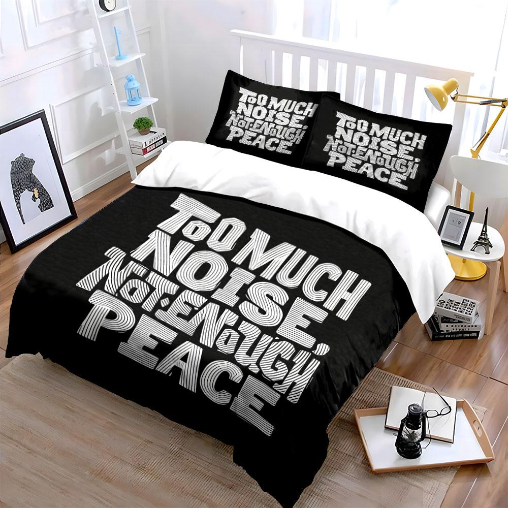 Bold "Too Much Noise". Bedding sets Duvet cover sets Duvet covers Pillowcases(1 * Duvet Cover 2 * Pillowcases, without duvet insert)
