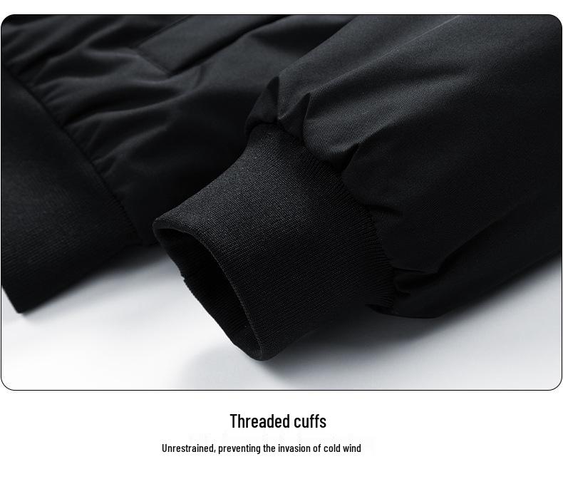 Men's Winter Stand Collar Cotton Coat - Loose, Solid Color, Thickened Plus Size, Two-Way Zipper Casual Jacket.