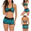 Women's Sexy Soild Print  High Cut Leg Bikini Set Two Piece Swimsuit