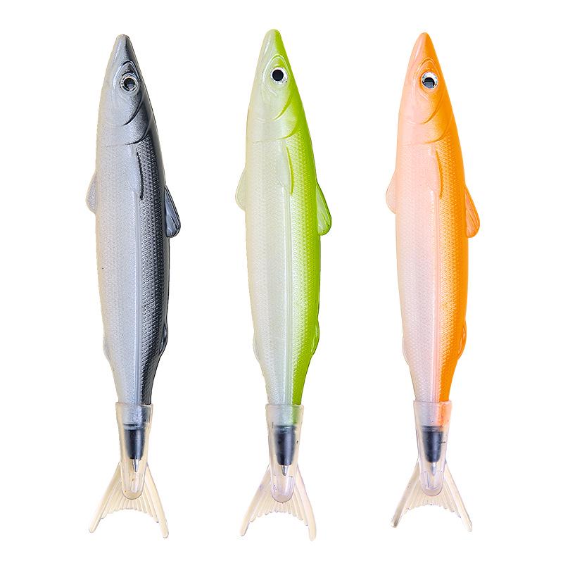 Creative Fish-Shaped Ballpoint Pen - Funny Stationery for Students (0.5mm Black, Idle Salted Fish Design)