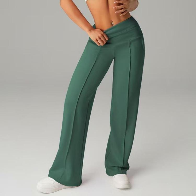 

High Waist Workout Pants for Women Straight Leg Sports Trousers with Pockets Outdoor Casual Comfort Slim Fit Long Pants S темно-зеленого