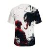 Marvel Heren Venom Korte Mouw Mode T-shirt Superheld Anime T-shirt Spider-Man T-shirt
