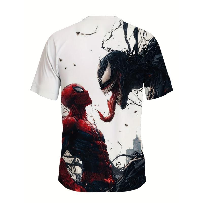 Мужская модная футболка с коротким рукавом Marvel Venom, Аниме-футболка Супергерой, Футболка Человек-Паук S