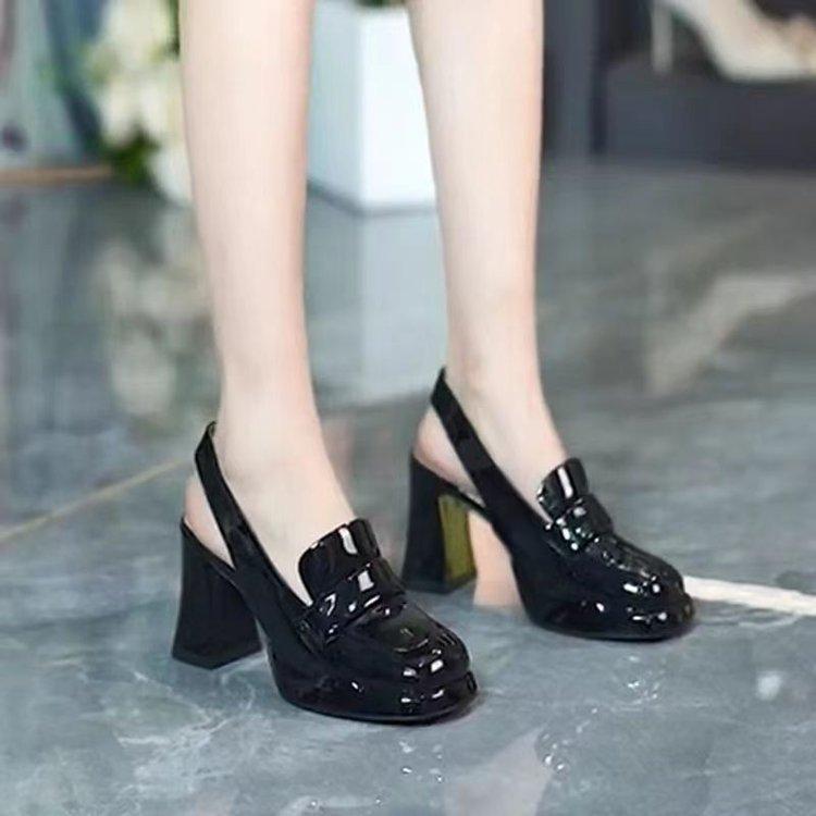 Maogu Round Head Slingbacks Ladies High Heels Spring Autumn Fashion Sandals Slip on Women Platform Pumps Ladies Shoes 2024 New