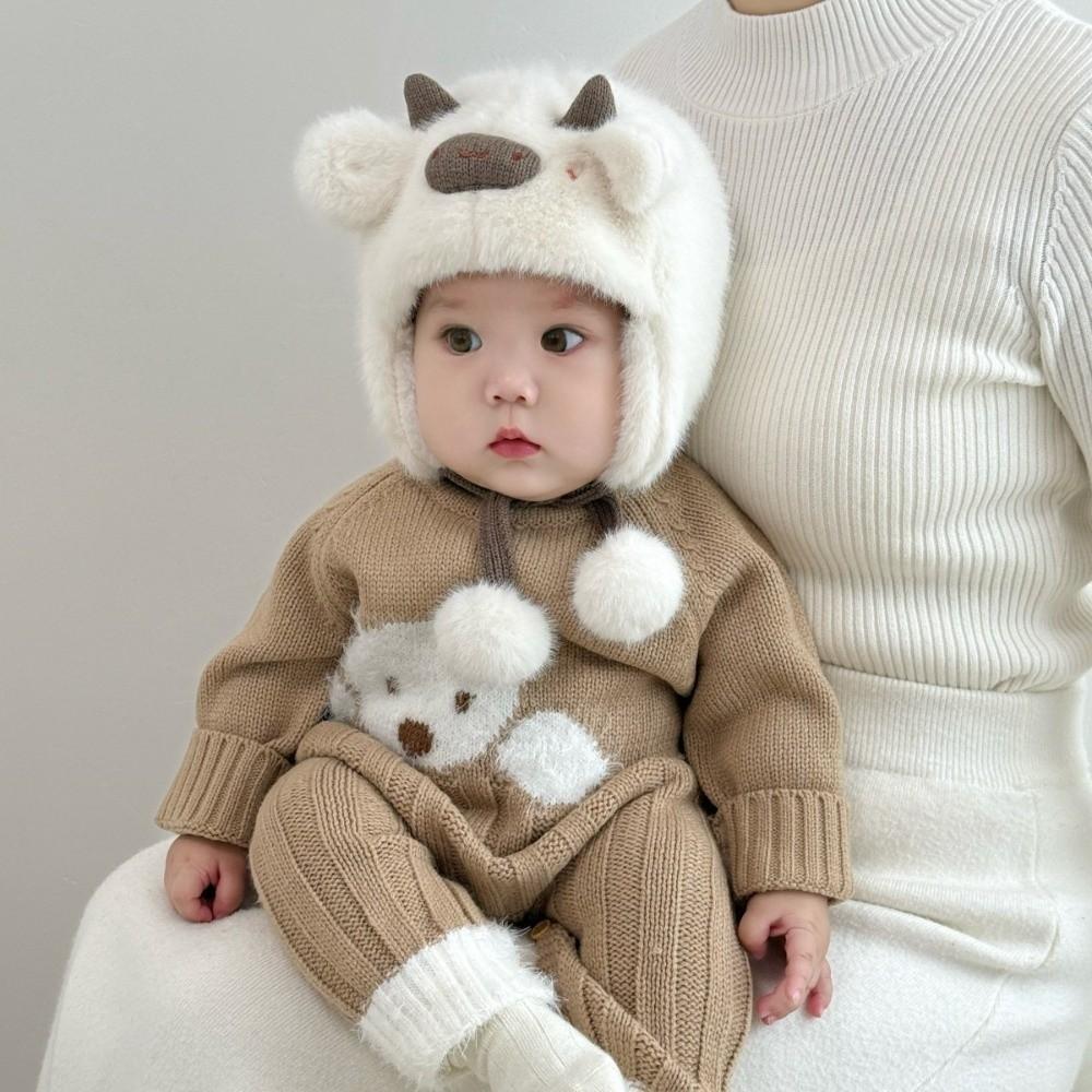 Cartoon Animal Winter Baby Hat Plush Ear Protection Cap Cute Kids Earflap Bonnet Hat  for Children