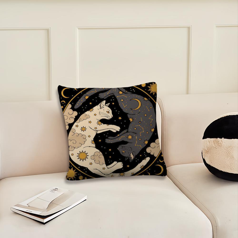 cute black cat cushion cover Pillow Cover Decoration Room Home Sofa living Office Car Nordic Simplicity