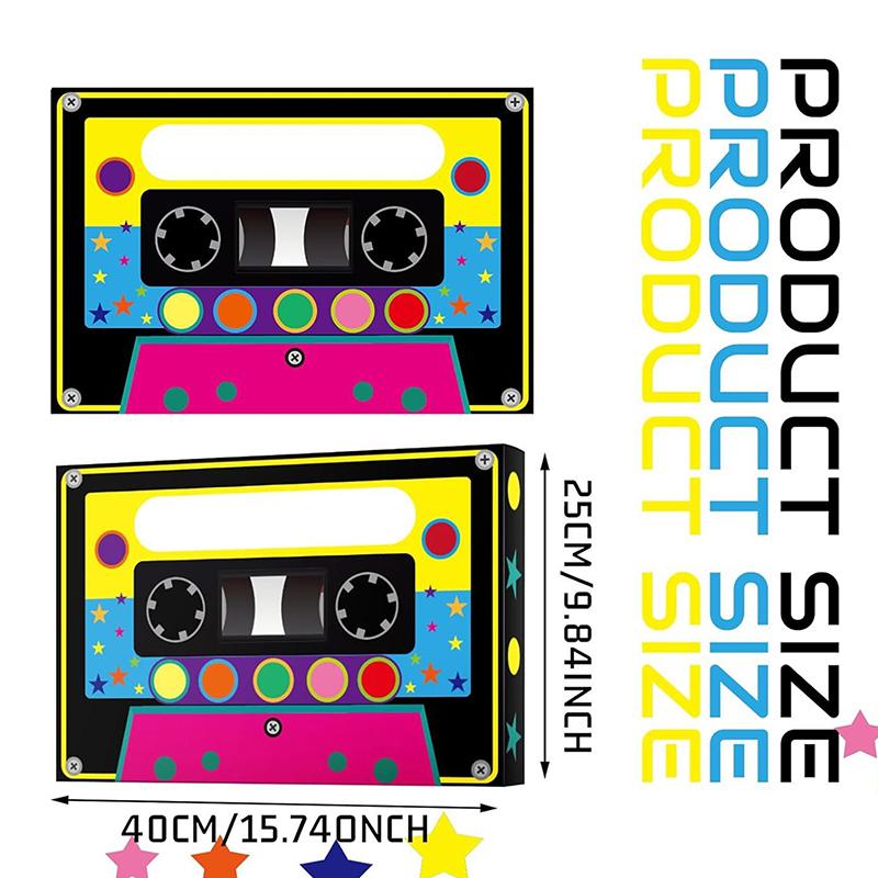2Pcs 80S 90S Party Favor Boxes Large Cassette Player Party Treat Boxes Boom Cassette Tape Hip Hop Decor For Retro 1980S 1990S Th