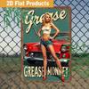 Vintage Style Iron Tin Sign Retro Grease Monkey PinUp Wall Art Decor Metal Plaque Garage Man Cave Decoration Mothers Day