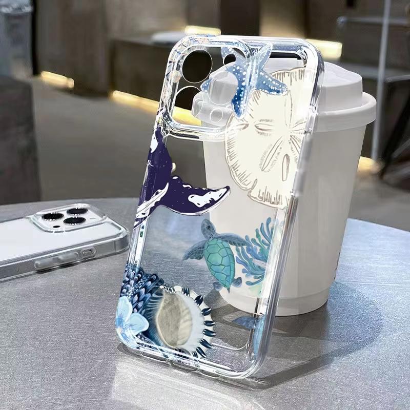 Coque de téléphone transparente avec texte anglais sur la vie marine pour Samsung Galaxy S26 S25 Ultra S24 S23 FE S22 S21 Plus S20 A73 A72 Housse en silicone