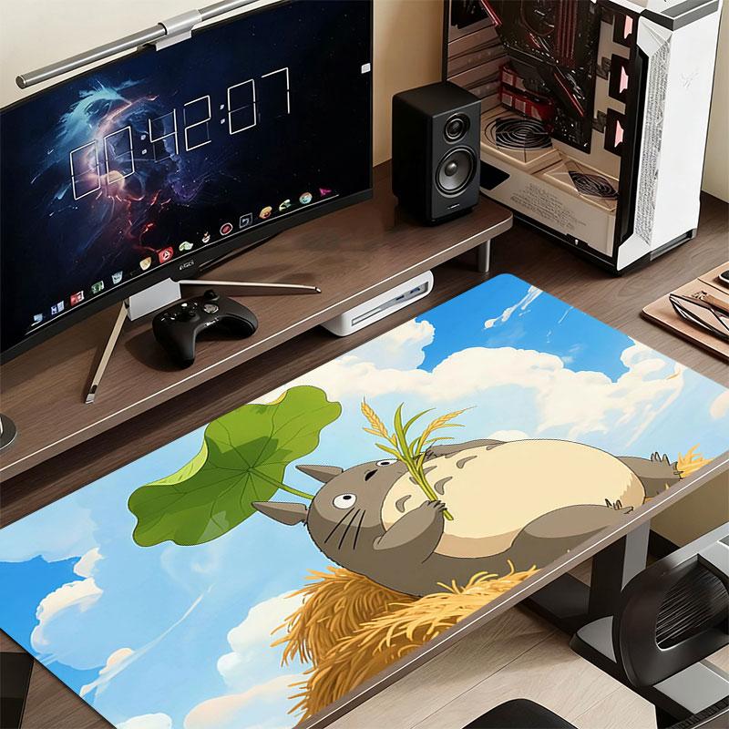 Totoro Art Mouse Pad, Large Gaming Desk Mat, Non-slip XXL Mousepad for Laptop & Tablet, Mini PC Playmat with Stitched Edges