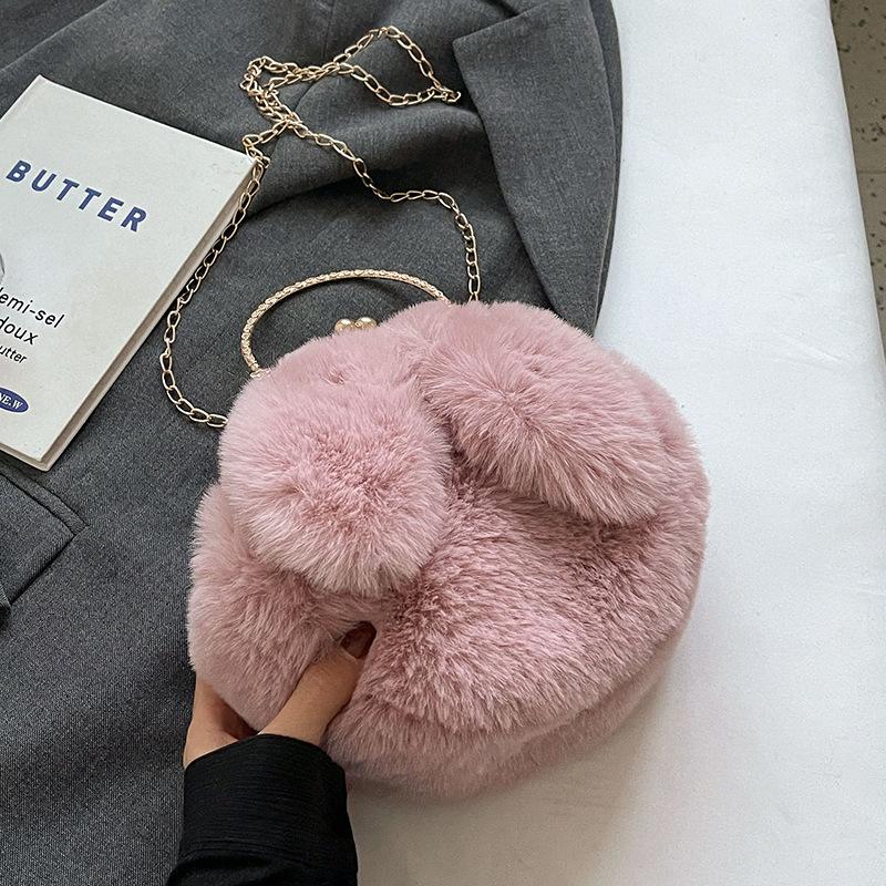 

Осенне-зимняя плюшевая сумка женская, новая стильная меховая сумка через плечо женская, симпатичная мягкая сумка через плечо с цепочкой для женщин