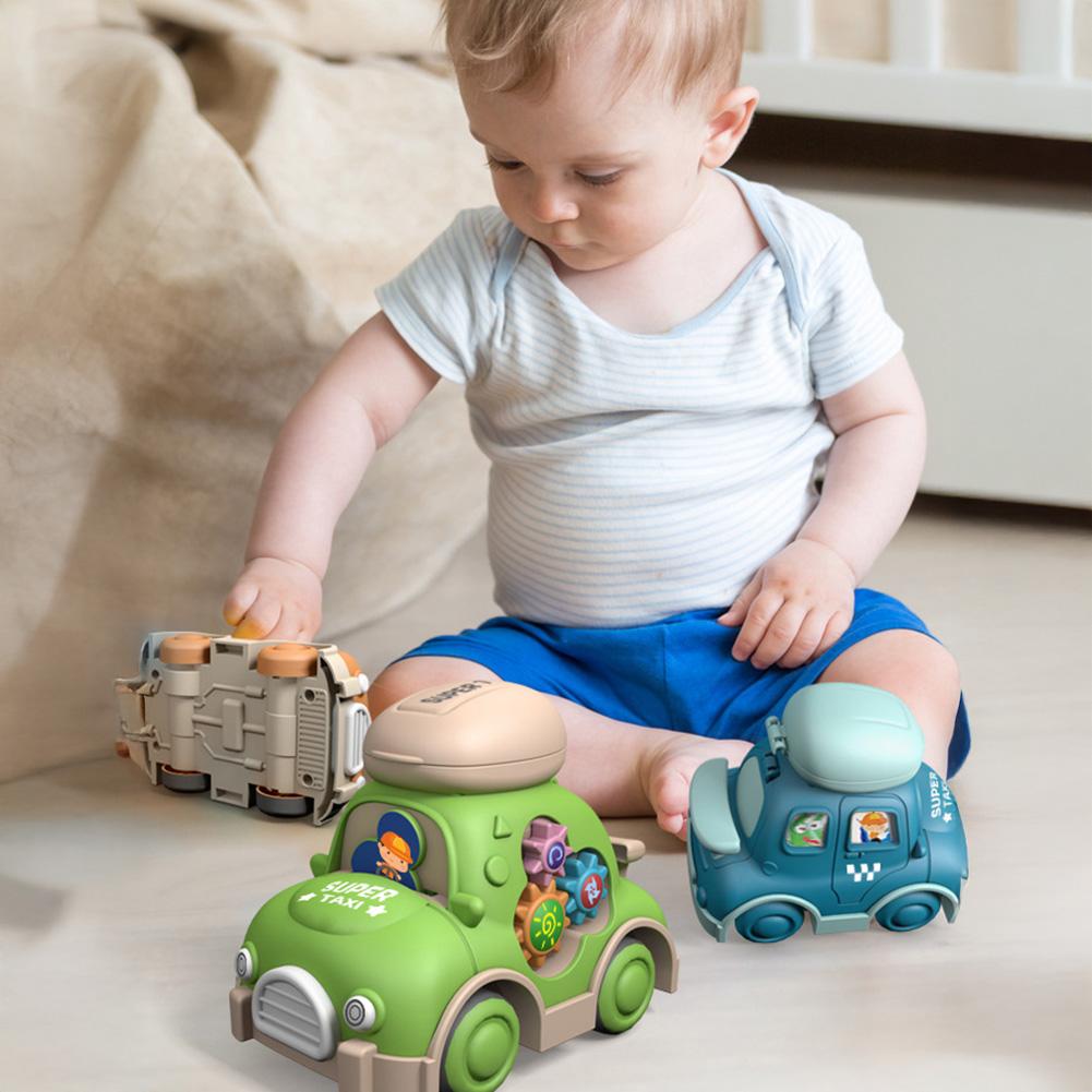 Inertia Sensory Toy Car with Storage Function Smooth Rolling Car Toy Cartoon Inertia Learning Car Toy for Kids