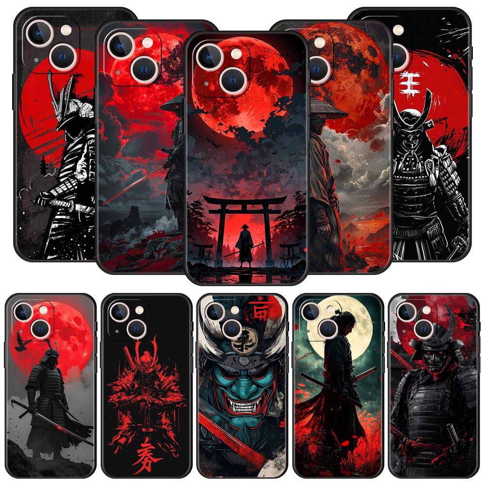 Custodia per Telefono Samurai Bushido Giapponese Per iPhone 17 16 15 Pro Max 11 12 13 14 7 8 Plus SE 2020 X XR XS Cover Morbida Nera