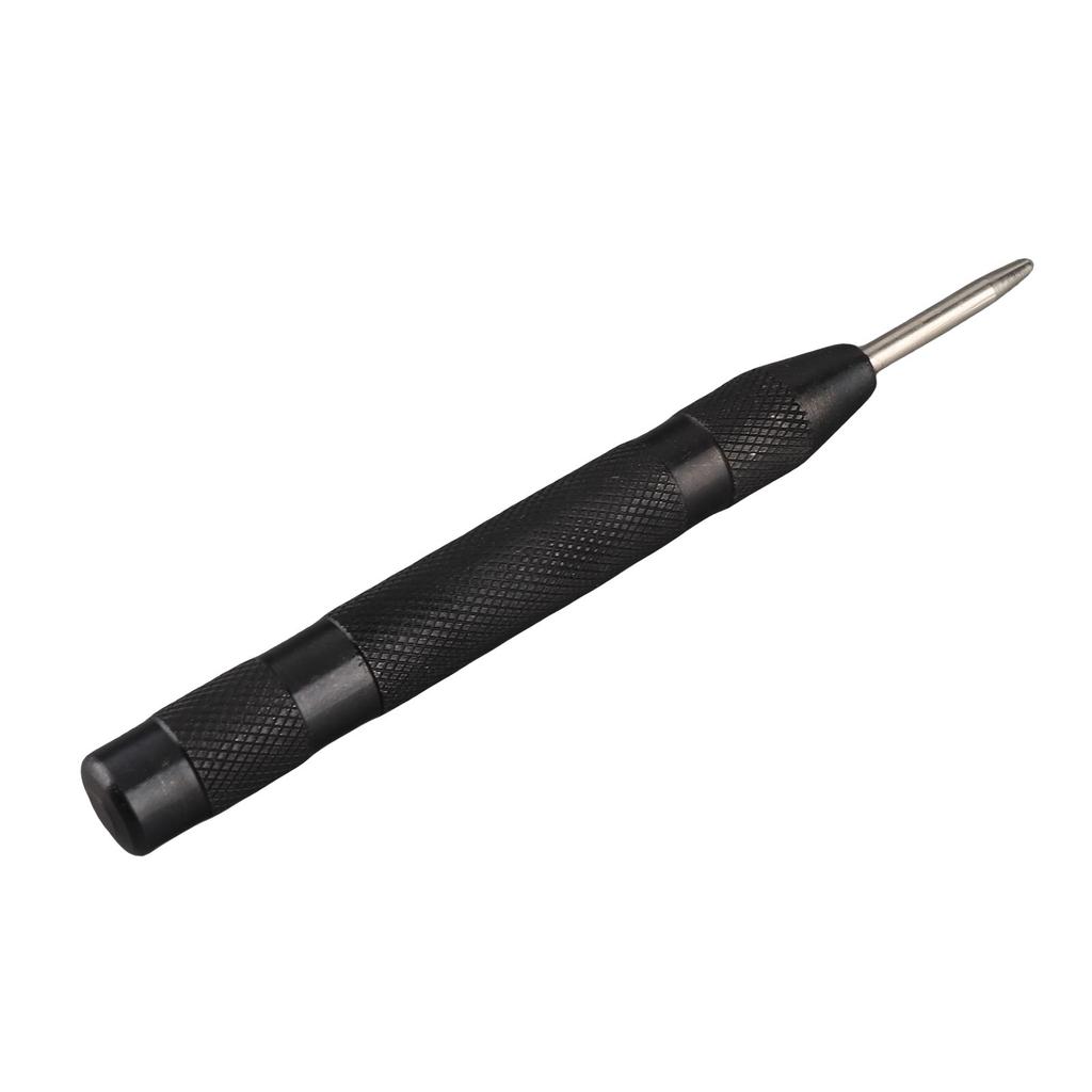 1pc Black Automatic Center Punch Locator Metal Wood Press Dent Marking Tool