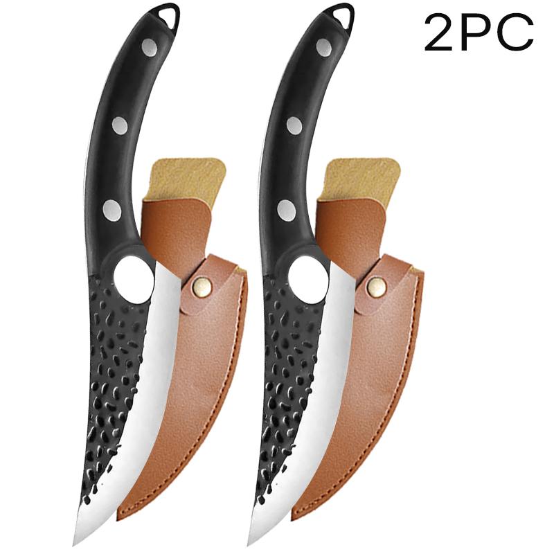 WXCOO Stainless Steel Wooden Handle Chef Cooking Knives Utility Hand-Forged Knife Kitchen Boning Knife Meat Cleaver Fruit Knife