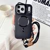 Wrist Strap Leather Textured Case For iPhone 17 Pro Max 17 pro Air 16 15 14 13 12 11 Metal Lens Bracket Magnetic Ring Cover