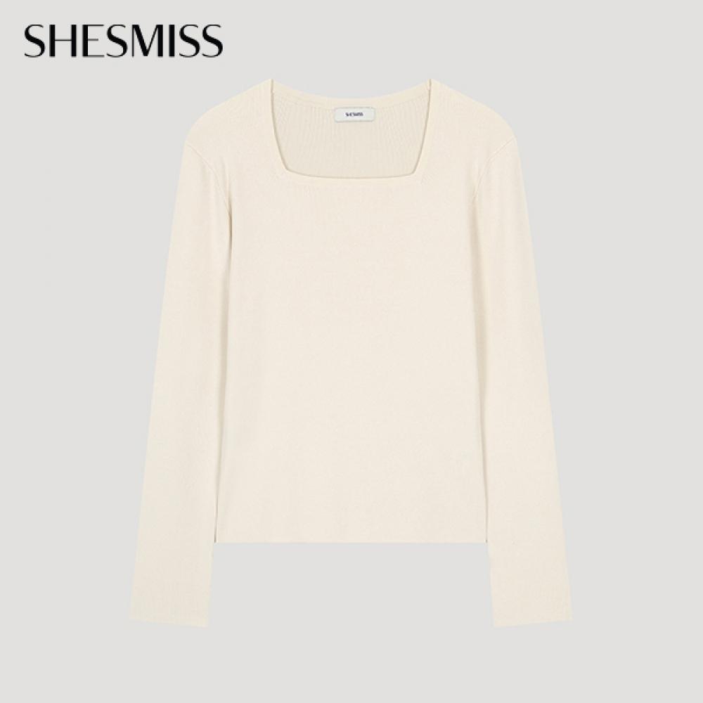 

She S miSS Ribbed Square Neck Knit SSkpoo32070 Cr creamy/55