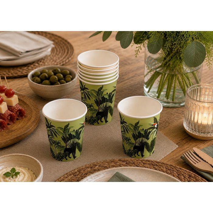 Set de 10 gobelets en carton Toucan palmeraie