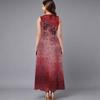 Oversized Ladies Sleeveless Round Neck Dress Soft Mixed Floral Printed Flowy Midi Gown