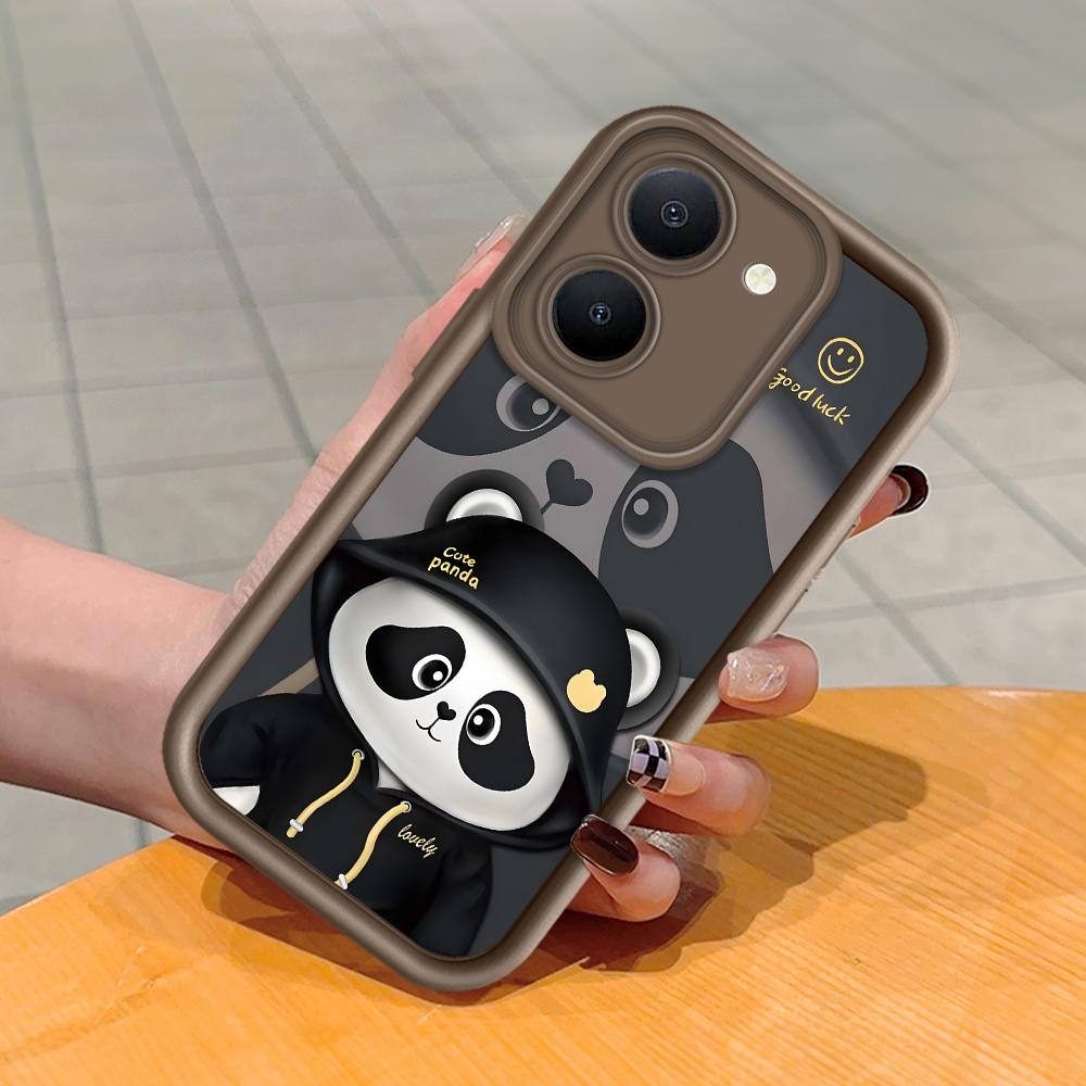 

Мягкий силиконовый квадратный чехол с рисунком лестницы для телефона, полное покрытие, противоударный защитный резиновый чехол для камеры для Vivo Vivo T1X 4G коричневый