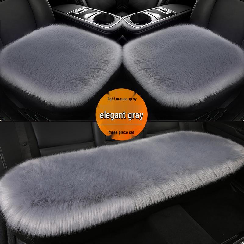 Plush Winter Car Seat Cushion - Furry Single Piece for Rear Seat Comfort