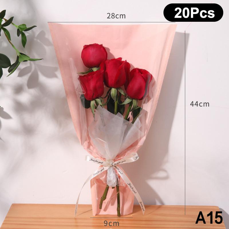 20/30/50Pcs Colorful Flower Wrappers Transparent Bag For Bouquet Flower Wrapper Waterproof Diy Gift Flower Decoration