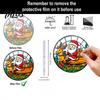 Stained Glass Style Holiday Decor Christmas Hanging Pendant, Acrylic Santa Claus Plants Ornaments with Lanyard Decorative for Xmas Tree Decoration,