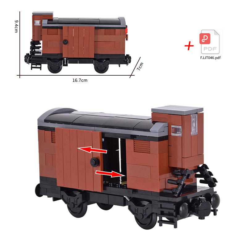 MOC City Steam Train Engine with Carriages: DIY High-Tech Modular Transport Vehicles Building Blocks Set