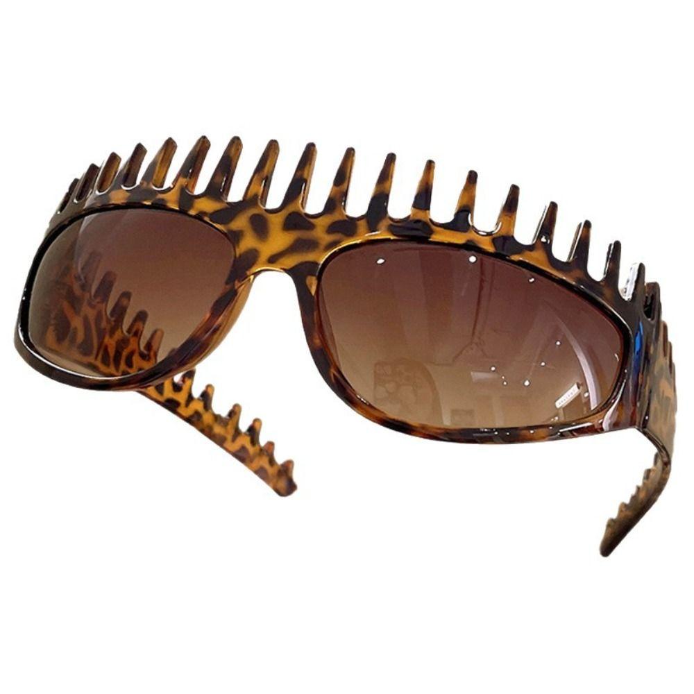 Leopard Print Sunglasses Headband Comb Shaped Women Hair Hoop Personalized Summer Sunglasses Women
