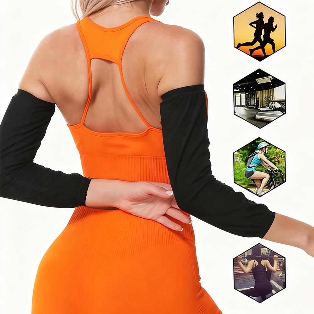 1Pair Women'S Arm Trimmers Compression Sleeve Sweat Bands Slimmers For Workout Sport