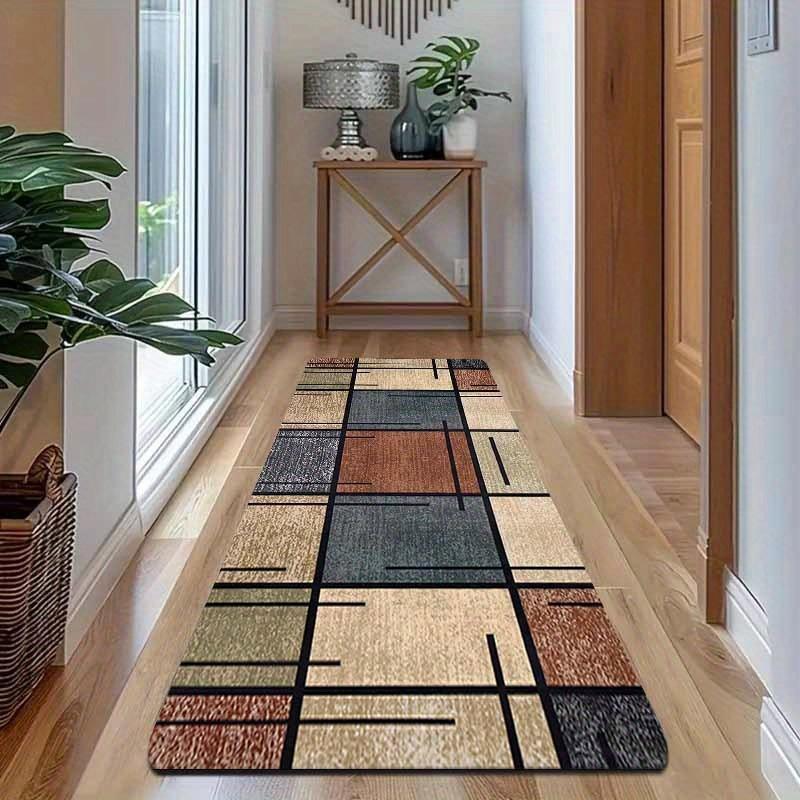 VIKAMA Checkered Carpet Creative Runner Rug Large Area Rugs Easy-Clean Kitchen Rug Doormat Rug For Bedroom Live Room Home De