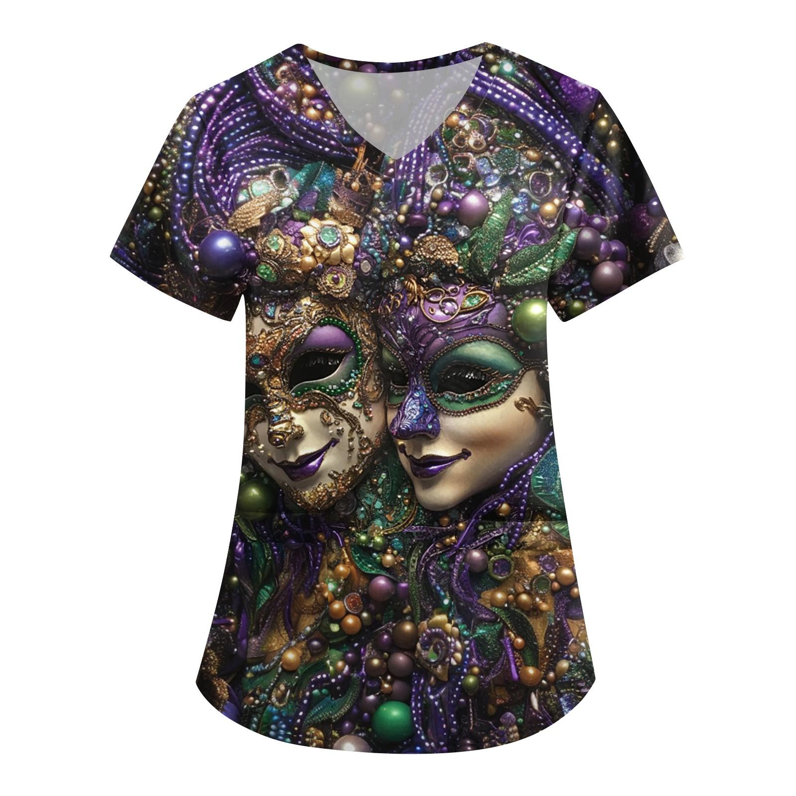 

Женский V-образный вырез, модный, повседневный, карнавальный, принтованный топ, топ Dry-nurse XXXL